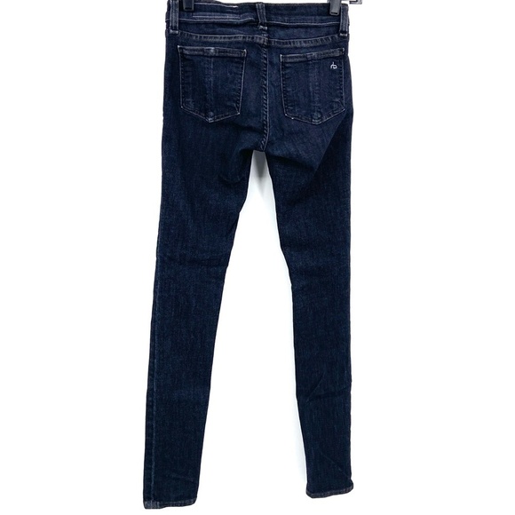 RAG & BONE Mid-Rise Skinny Black Rae Dark Wash Cotton Blend Jeans Size 25 - Picture 6 of 11